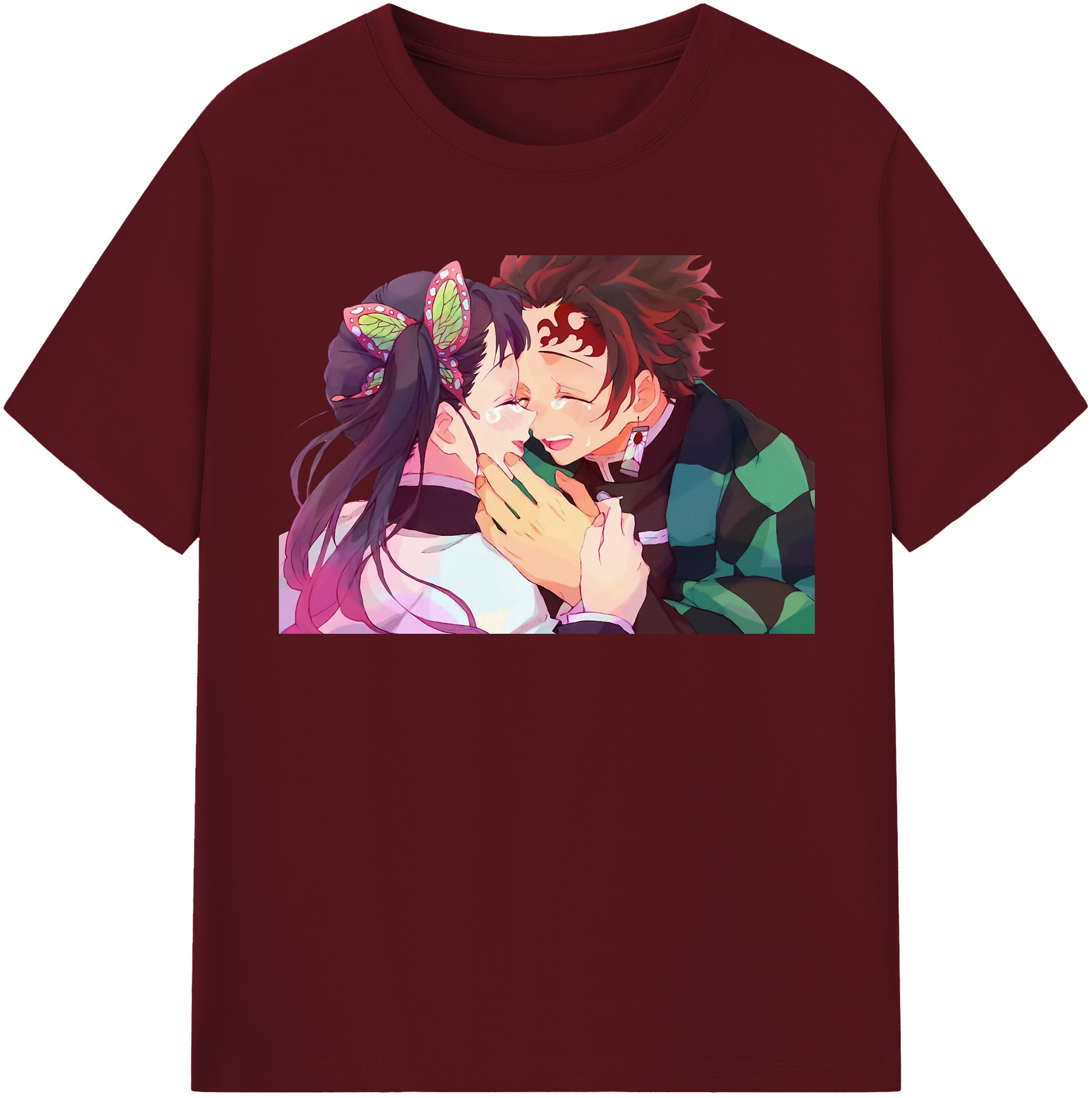 （画像用） 鬼滅の刃 竈門 炭治郎／かまど たんじろう Kamado Tanjirou 綿100％半袖Tシャツ（フロントプリント）